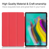 For Samsung Tab S5E 10.5 T720 Ultra-thin PU Leather Bracket Tri-fold Protective Case with Sleep Function blue