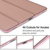 For Samsung Tab S5E 10.5 T720 Ultra-thin PU Leather Bracket Tri-fold Protective Case with Sleep Function Rose gold