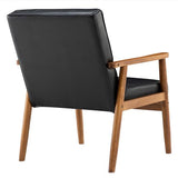 (75 x 69 x 84)cm Retro Modern Wooden Single Chair,Black PU