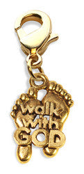 Walk with God Feet Charm Dangle