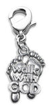 Walk with God Feet Charm Dangle