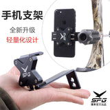 Bow Phone Mount Bow Camera Mobilephone Holder Shock Absorption Bow Bracket Hunting Moment Durable Tool Arrow Aiming black