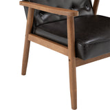 (75 x 69 x 84)cm Retro Modern Wooden Single Chair,Brown PU