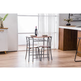 Brown Wood Grain PVC Breakfast Table (One Table and Two Chairs) **