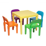 Set of Plastic Table And Chair for Children, One Desk And Four Chairs (50x50x46cm)