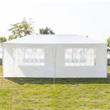 3 x 6m Six Sides Two Doors Waterproof Tent with Spiral Tubes White **