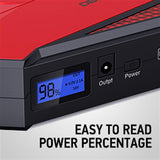 DBPOWER 800A Peak 18000mAh Portable Car Jump Starter (up to 7.2L Gas/5.5L Diesel Engine) Portable Battery Booster with LCD Screen DNSOA