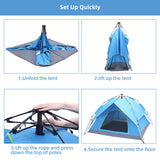 2-3 Person Double-Deck Tow-Door Hydraulic Automatic Tent Free Build Outdoor Tent Blue **