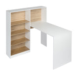 FCH Particleboard Pasted Triamine Steel Frame With Four Simple Bookshelf Computer Desk White Wood Grain Color **