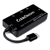 cabledeconn HDMI Splitter HDMI to VGA DVI Audio Video Cable Multiport Adapter 4 in 1 Converter for PS3 HDTV Laptop