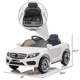 12V Kids Ride On Car 2.4GHZ Remote Control LED Lights White