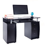 MDF Portable 1pc Door with 3pcs Drawers Computer Desk Black