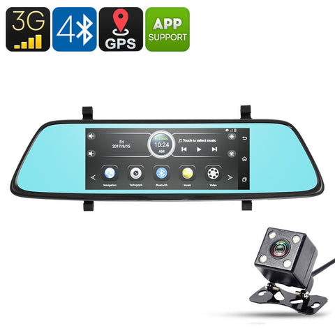 E-CEROS 1080p Car DVR Kit - Android OS, 6.86-Inch, GPS, 1080p Front Camera, Rear-View Parking Camera, Parking Monitor, 3G