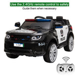 12V Kids Police Ride On Car Electric Cars 2.4G Remote Control, LED Flashing Light, Music & Horn **