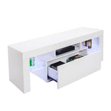 Elegant Household Decoration LED TV Cabinet with Single Drawer White