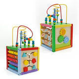 8 x 8 Inch Wooden Learning Bead Maze Cube 5 in 1 Activity Center Educational Toy Multicolor **