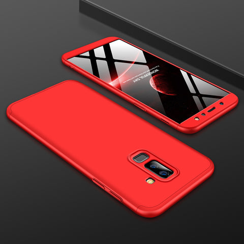 For Samsung A6 Plus 2018 Ultra Slim 360 Degree Non-slip Shockproof Full Protective Case red