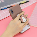 For HUAWEI MATE 20 pro Pure Color Phone Cover Cute Cartoon Phone Case Lightweight Soft TPU Phone Case with Matching Pattern Adjustable Bracket 7