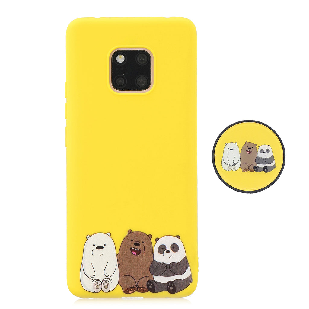 For HUAWEI MATE 20 pro Pure Color Phone Cover Cute Cartoon Phone Case Lightweight Soft TPU Phone Case with Matching Pattern Adjustable Bracket 7