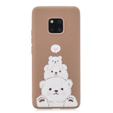 For HUAWEI MATE 20 pro Pure Color Phone Cover Cute Cartoon Phone Case Lightweight Soft TPU Phone Case with Matching Pattern Adjustable Bracket 7