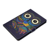 For iPad 5/6/7/8/9-iPad Pro9.7-iPad 9.7 Laptop Protective Case Color Painted Smart Stay PU Cover owl