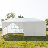 3 x 6m Six Sides Two Doors Waterproof Tent with Spiral Tubes White **