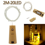 2m 20 LED Mini Bottle Stopper Lamp String Bar Decoration String Light Warm White Light Earth Yellow **