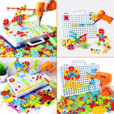 237 Pieces Creative Toy Drill Puzzle Set, STEM Learning Educational Toys, 3D Construction Engineering Building Blocks for Boys and Girls Ages 3 to 10 Year Old (DNSOA)