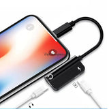 For iPhone 8/8 Plus AUX Adapter and Charge Cable (Headphone Adapter+Charger) Silver