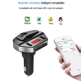 Car Bluetooth MP3 Player Double USB Smart Quick Charge  black