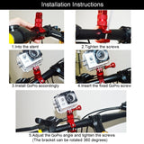 PULUZ 360 Degree Rotation Bike Aluminum Handlebar Adapter Mount for GoPro GoPro Hero4/5/6 red