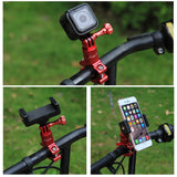 PULUZ 360 Degree Rotation Bike Aluminum Handlebar Adapter Mount for GoPro GoPro Hero4/5/6 red