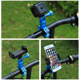 PULUZ 360 Degree Rotation Bike Aluminum Handlebar Adapter Mount for GoPro GoPro Hero4/5/6 blue