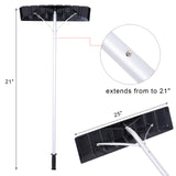 Oshion Extendable Aluminum Snow Rake, 5ft-20ft Sturdy Lightweight PP Snow Removal Tool with Wide Blade & 5-Section Tubes & TPE Anti-Skid Handle, Suitable for Clearing Roof Vehicle Snow, Wet Leaves,Dri **