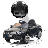 12V Kids Ride On Car 2.4GHZ Remote Control LED Lights Black