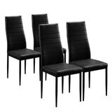 Hot 5 Piece Dining Table Set 4 Chairs Glass Metal Kitchen Room Furniture Black **