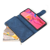 For HUAWEI P30 HUAWEI P30 lite HUAWEI P30 pro Multi-card Bracket Coin Wallet Zipper Mobile Phone PU Leather Phone Case  2 blue