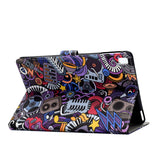 For iPad 5/6/7/8/9-iPad Pro9.7-iPad 9.7 Laptop Protective Case Color Painted Smart Stay PU Cover Graffiti