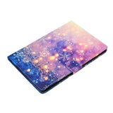 For iPad 5/6/7/8/9-iPad Pro9.7-iPad 9.7 Laptop Protective Case Color Painted Smart Stay PU Cover Purple quicksand