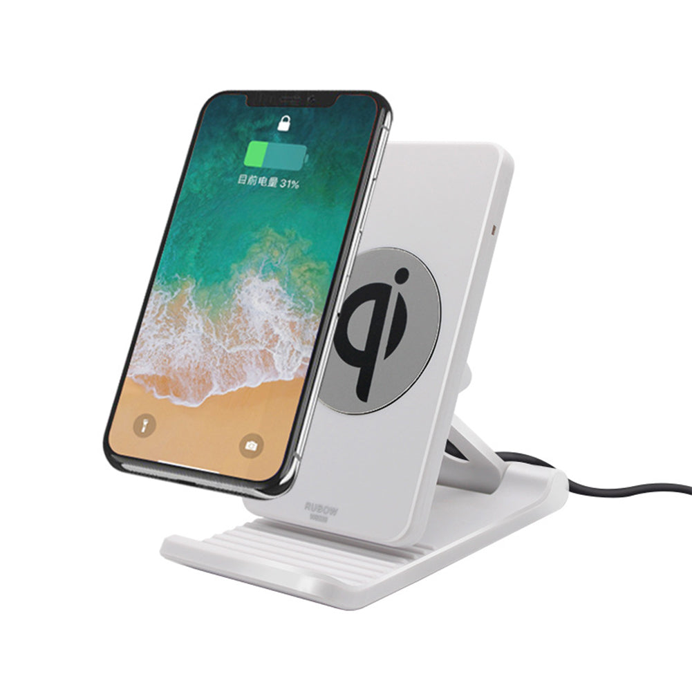 Mobile Phone Holder Wireless Charger Adjustable Mobile Phobe Bracket Vertical wireless charging Suitable for Apple Samsung White