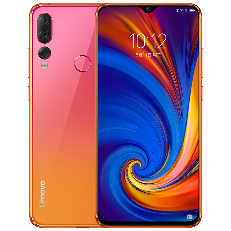 Lenovo Z5S Smartphone - 6G RAM 64G ROM, 2340X1080 Snapdragon, SDM710, Octa-core Triple Rear Camera, Face ID - Orange, US Plug