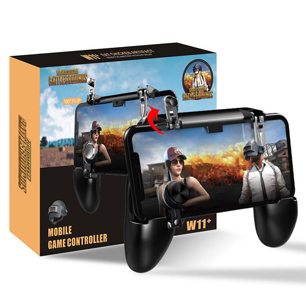 W11 PUBG Mobile Gamepad Shooter Controller - Trigger Game Joystick Metal L1 R1 for iPhone Android Phone Mobile Gaming Gamepad