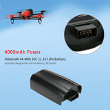 4000mAh 44.4Wh 20C 11.1V LiPo Battery 3s for Parrot Bebop 2 RC Drone black