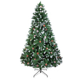 Christmas Tree 6FT 920 Branches Flocking Spray White Tree Plus Pine Cone (YJ) **