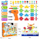 237 Pieces Creative Toy Drill Puzzle Set, STEM Learning Educational Toys, 3D Construction Engineering Building Blocks for Boys and Girls Ages 3 to 10 Year Old (DNSOA)