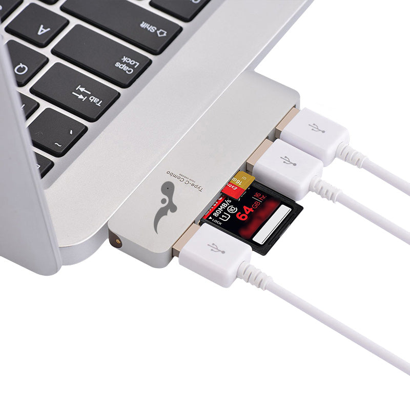 High Speed 5-In-1 USB 3.0 To USB-C Hub - For MacBook & TabPro S, 3x USB 3.0 Port, 1x USB-C Port, 1x SD Slot, 1x Micro SD Slot