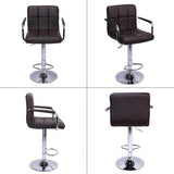 2pcs 60-80cm 6 Checks Round Cushion Bar Stools with Armrest Coffee