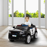 12V Kids Police Ride On Car Electric Cars 2.4G Remote Control, LED Flashing Light, Music & Horn **