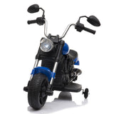 Kids Electric Ride-on Motorcycle with Training Wheels for Boys or Girls 6V Blue **