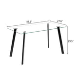 Hot 5 Piece Dining Table Set 4 Chairs Glass Metal Kitchen Room Furniture Black **